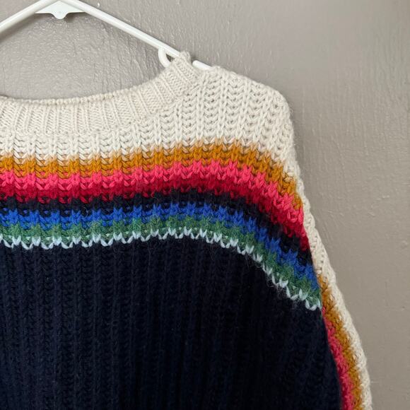 XIRENA Apres Ski Sweater in Navy Blue Stripe Alpaca Blend Size XS winter fall - Picture 7 of 7